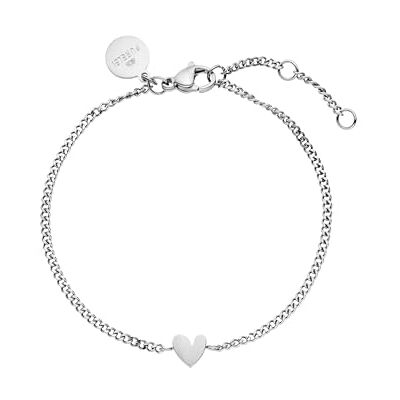 Purelei Tiny Heart Bracelet en filigrane avec pendentif en forme de cœur Acier inoxydable plaqué or 18 carats Argent, or rose Longueur réglable Purelei Tiny Heart Bracelet en filigrane avec pendentif en forme de cœur Acier inoxydable plaqué or 18 carats Argent, or rose Longueur réglable
