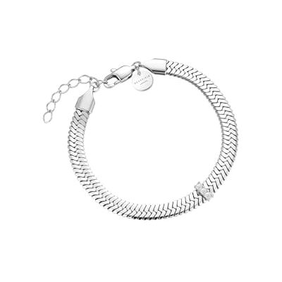 Rosefield Femme Acier Inoxydable Bracelet Grand Serpent Avec Cristal Rosefield Femme Acier Inoxydable Bracelet Grand Serpent Avec Cristal