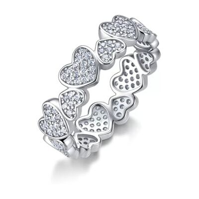 ZUOHUI Bague Moissanite en forme de cœur en argent sterling 925 unisexe, cœur ajouré 0,67 ct empilable(Silver,7) ZUOHUI Bague Moissanite en forme de cœur en argent sterling 925 unisexe, cœur ajouré 0,67 ct empilable(Silver,7)