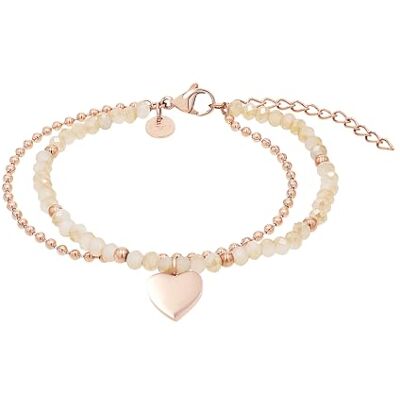 TOM TAILOR Bracelet pour Femme en Acier inoxydable avec Verre Pendentif en Forme de Cœur TOM TAILOR Bracelet pour Femme en Acier inoxydable avec Verre Pendentif en Forme de Cœur