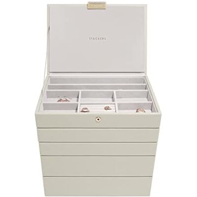 Stackers Oatmeal Classic Lot de 5 boîtes à bijoux Taille M Stackers Oatmeal Classic Lot de 5 boîtes à bijoux Taille M