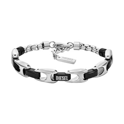 Diesel Bracelet homme en acier inoxydable 2 tons avec fermoir mousqueton Diesel Bracelet homme en acier inoxydable 2 tons avec fermoir mousqueton