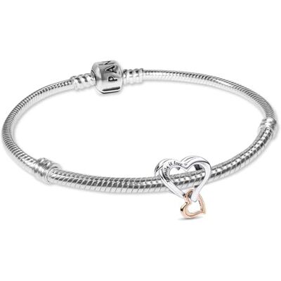 PANDORA Bracelet à breloques pour femme, cœur infini bicolore, argent sterling 925, magnifique ensemble de bijoux, lot, cadeau romantique gage d'amour 21524 PANDORA Bracelet à breloques pour femme, cœur infini bicolore, argent sterling 925, magnifique ensemble de bijoux, lot, cadeau romantique gage d'amour 21524
