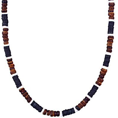Kuzzoi Bouddha Collier pour homme en bois de Heishi et noix de coco (argent 925), style surfeur, Bois argent Sterling Coquillage, Perles Kuzzoi Bouddha Collier pour homme en bois de Heishi et noix de coco (argent 925), style surfeur, Bois argent Sterling Coquillage, Perles