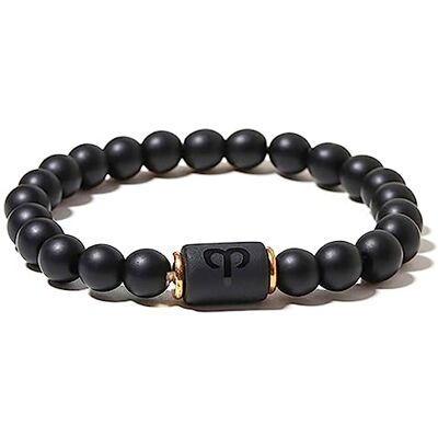 ZENSE Bracelet zodiaque noir étirable homme avec perles Onyx ZENSE Bracelet zodiaque noir étirable homme avec perles Onyx