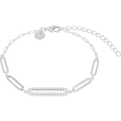 TOM TAILOR Bracelet pour Femme en Argent 925 avec Zircone Pendentif en Forme d'Ovale TT-B0039 TOM TAILOR Bracelet pour Femme en Argent 925 avec Zircone Pendentif en Forme d'Ovale TT-B0039