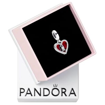 PANDORA Moments Rotes Herz & Schlüsselloch Doppelter Charm-Anhänger aus Sterling Silber mit Zirkonia, Kompatibel Moments Armbänder, 793119C01 PANDORA Moments Rotes Herz & Schlüsselloch Doppelter Charm-Anhänger aus Sterling Silber mit Zirkonia, Kompatibel Moments Armbänder, 793119C01