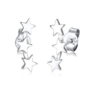 Elli Boucles d'Oreilles Femme Étoiles Ludique en Argent Sterling 925 Elli Boucles d'Oreilles Femme Étoiles Ludique en Argent Sterling 925