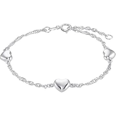amor Bracelet en argent sterling 925 Pour fille 14 + 2 cm Avec cœur Avec boîte cadeau 9210930, 14+2, Métal précieux, Pas de pierre précieuse amor Bracelet en argent sterling 925 Pour fille 14 + 2 cm Avec cœur Avec boîte cadeau 9210930, 14+2, Métal précieux, Pas de pierre précieuse