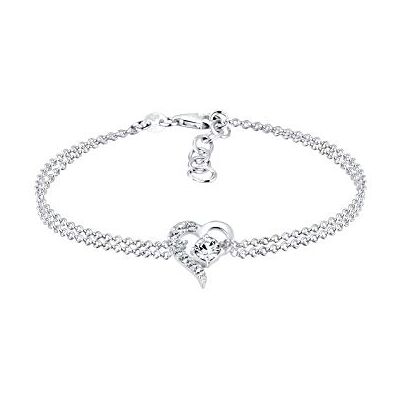 Elli Bracelet Femme Coeur Symbole Amour avec Cristaux En Argent Sterling 925, 170, Cristal Elli Bracelet Femme Coeur Symbole Amour avec Cristaux En Argent Sterling 925, 170, Cristal