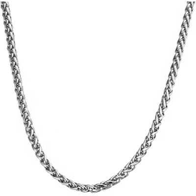 BlackAmazement Collier en acier inoxydable 316L Chaîne à maillons Longueur : 40 cm, 45 cm, 50 cm, 55 cm, 60 cm, épaisseur : 3 mm, 5 mm, argent, pour homme et femme BlackAmazement Collier en acier inoxydable 316L Chaîne à maillons Longueur : 40 cm, 45 cm, 50 cm, 55 cm, 60 cm, épaisseur : 3 mm, 5 mm, argent, pour homme et femme