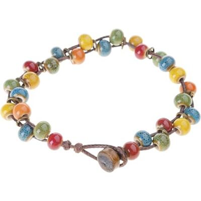 DAWTHTW Bracelet en céramique coloré tissé à la main Accessoire de mode pour les amateurs d'art Bracelet en céramique à la mode DAWTHTW Bracelet en céramique coloré tissé à la main Accessoire de mode pour les amateurs d'art Bracelet en céramique à la mode