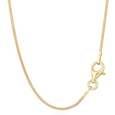 NKlaus Chaîne serpent en argent 925 plaqué or jaune 42 cm, 45 cm, 50 cm, 0,9 mm de largeur Un collier filigrane pour une élégance subtile NKlaus Chaîne serpent en argent 925 plaqué or jaune 42 cm, 45 cm, 50 cm, 0,9 mm de largeur Un collier filigrane pour une élégance subtile