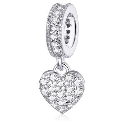 ZUOHUI Breloque cœur en cuivre plaqué platine for bracelets – Trou de 4,5 mm compatible avec Pandora, Biagi, Troll et Chamilia – Perle de fabrication de bijoux for femme ZUOHUI Breloque cœur en cuivre plaqué platine for bracelets – Trou de 4,5 mm compatible avec Pandora, Biagi, Troll et Chamilia – Perle de fabrication de bijoux for femme