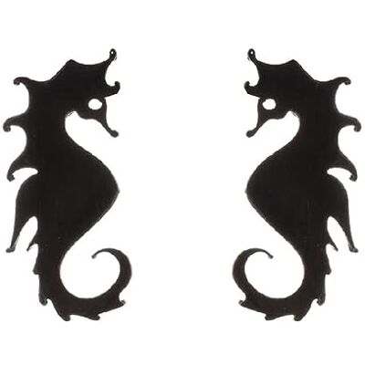 BlackAmazement Lot de 2 boucles d'oreilles en acier inoxydable 316L Motif hippocampe Noir/argenté/or rose Pour femme BlackAmazement Lot de 2 boucles d'oreilles en acier inoxydable 316L Motif hippocampe Noir/argenté/or rose Pour femme