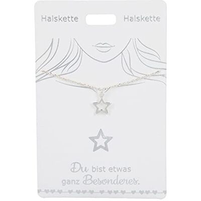 Depesche 4710-012 Collier avec pendentif en forme d'étoile plaqué argent, longueur variable (42 cm + 5 cm), idéal comme cadeau ou petite attention Depesche 4710-012 Collier avec pendentif en forme d'étoile plaqué argent, longueur variable (42 cm + 5 cm), idéal comme cadeau ou petite attention