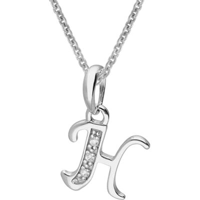 trendor Collier avec pendentif lettre H, argent sterling 925 38 cm Un bijou tendance pour femme, une idée cadeau magique, plaqué rhodium, 21240-H trendor Collier avec pendentif lettre H, argent sterling 925 38 cm Un bijou tendance pour femme, une idée cadeau magique, plaqué rhodium, 21240-H