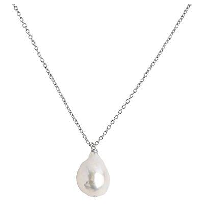 Secret & You Collier pendentif perle de culture d'eau douce, forme baroque 12-13 mm Chaîne et Pendentif en Argent Sterling 925 Plaqué Rhodium ou Or 18k par 38 à 45 cm de long. Secret & You Collier pendentif perle de culture d'eau douce, forme baroque 12-13 mm Chaîne et Pendentif en Argent Sterling 925 Plaqué Rhodium ou Or 18k par 38 à 45 cm de long.