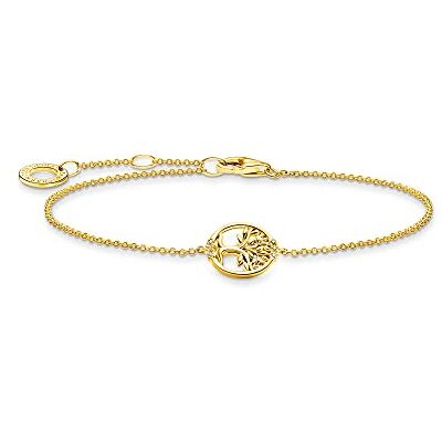 Thomas Sabo bracelet Arbre d'Amour avec pierres argent plaqué or A2041-414-14-L19V Thomas Sabo bracelet Arbre d'Amour avec pierres argent plaqué or A2041-414-14-L19V