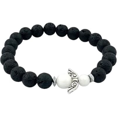Viking Bracelet en pierre de lave fait à la main avec ange gardien dans une boîte cadeau Bonheur, amour, énergie, famille Viking Bracelet en pierre de lave fait à la main avec ange gardien dans une boîte cadeau Bonheur, amour, énergie, famille