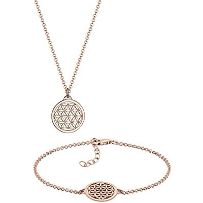 Elli Parure de bijoux en argent sterling 925 avec motif fleur de vie Elli Parure de bijoux en argent sterling 925 avec motif fleur de vie