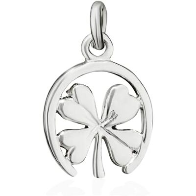 NKlaus Pendentif fer à cheval avec trèfle à quatre feuilles Solea en argent 925 15274, Argent sterling NKlaus Pendentif fer à cheval avec trèfle à quatre feuilles Solea en argent 925 15274, Argent sterling
