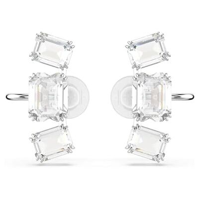 Swarovski Boucles d'oreilles clip Millenia, Taille octogonale, Blanches, Métal rhodié Swarovski Boucles d'oreilles clip Millenia, Taille octogonale, Blanches, Métal rhodié