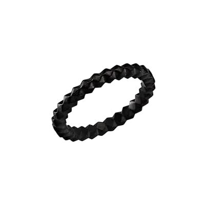 BREIL Bijou TJ4119 collection TETRA, bagues pour homme en acier coloré couleur noir, taille 27 avec sans pierres BREIL Bijou TJ4119 collection TETRA, bagues pour homme en acier coloré couleur noir, taille 27 avec sans pierres