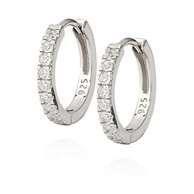 NKlaus Paire de créoles pliantes 15mm en argent 925 Créole Zirconium Blanc Boucles d'oreilles carrées 11176 NKlaus Paire de créoles pliantes 15mm en argent 925 Créole Zirconium Blanc Boucles d'oreilles carrées 11176