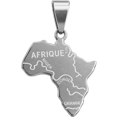 Felicidade Pendentif Carte d’Afrique en Acier Inoxydable Argenté – Bijou Femme Homme, Médaillon Afrique Stylisé, Symbole Origines, Voyage et Identité – Pendentif Seul Sans Chaîne Felicidade Pendentif Carte d’Afrique en Acier Inoxydable Argenté – Bijou Femme Homme, Médaillon Afrique Stylisé, Symbole Origines, Voyage et Identité – Pendentif Seul Sans Chaîne