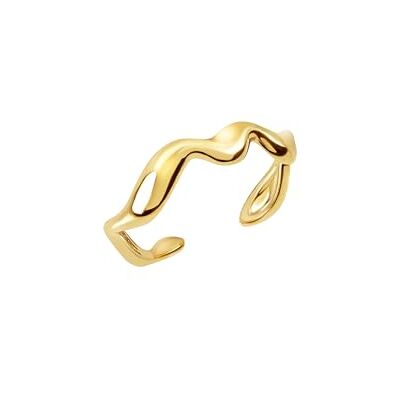 BREIL , Collection Zig Zag Bague Femme en Acier Poli Forme Fluide Sinueuse Taille Réglable 12-16 Idée Cadeau Femme BREIL , Collection Zig Zag Bague Femme en Acier Poli Forme Fluide Sinueuse Taille Réglable 12-16 Idée Cadeau Femme