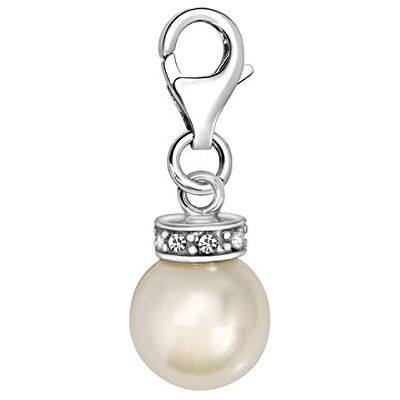 Quiges Breloque en argent 925 avec fermoir mousqueton pour bracelet Quiges Breloque en argent 925 avec fermoir mousqueton pour bracelet