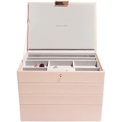 Stackers Lot de 4 boîtes à bijoux classiques Rose pâle Taille M Stackers Lot de 4 boîtes à bijoux classiques Rose pâle Taille M