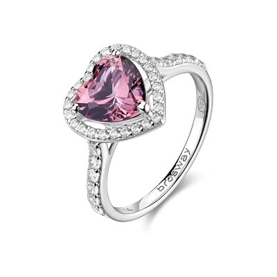 Brosway Bague Femme en Argent et Tender Pink avec Symbole Coeur Collection Fancy FTP25 Brosway Bague Femme en Argent et Tender Pink avec Symbole Coeur Collection Fancy FTP25
