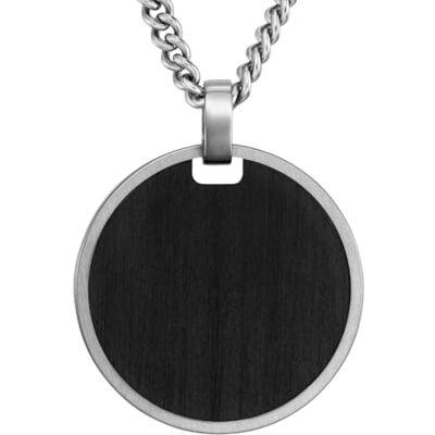 Traveller Chaîne avec pendentif Homme Acier inoxydable Carbone Made in Germany Pendentif 25 mm Chaîne 50 cm 171022 Traveller Chaîne avec pendentif Homme Acier inoxydable Carbone Made in Germany Pendentif 25 mm Chaîne 50 cm 171022