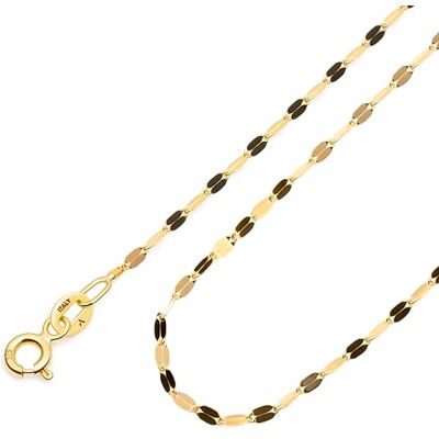 Amberta Collier Chaîne pour Femme en Véritable Or Jaune 9 14 Carats Collier en Or Massif – Maille Miroir, Torsadée ou Popcorn – Longueur 40/45/50 cm Amberta Collier Chaîne pour Femme en Véritable Or Jaune 9 14 Carats Collier en Or Massif – Maille Miroir, Torsadée ou Popcorn – Longueur 40/45/50 cm