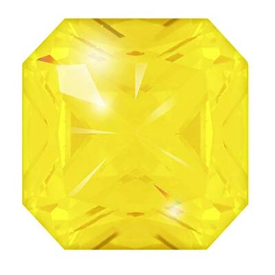 Quiges Verre taillé Eligo carré 12 mm Oxyde de zirconium jaune pour bague en argent Quiges Verre taillé Eligo carré 12 mm Oxyde de zirconium jaune pour bague en argent
