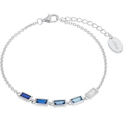 s.Oliver Bracelet en argent sterling 925/acier inoxydable pour femme, bracelet à motif, livré dans un coffret cadeau. s.Oliver Bracelet en argent sterling 925/acier inoxydable pour femme, bracelet à motif, livré dans un coffret cadeau.