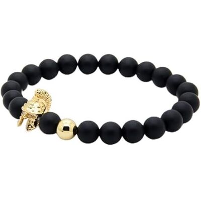 Memphis Bracelet Perles Homme Agate Roman Guerrier Or Memphis Bracelet Perles Homme Agate Roman Guerrier Or