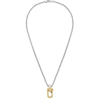 Giorgio Armani Collier Pendentif Homme en acier inoxydable bicolore avec fermoir mousqueton Giorgio Armani Collier Pendentif Homme en acier inoxydable bicolore avec fermoir mousqueton