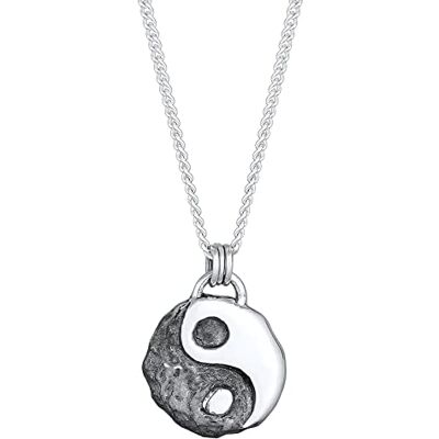 Kuzzoi Collier pour homme avec pendentif symbole tendance (16 mm) en argent sterling 925, chaîne tendance au design Yin Yang, chaîne avec pendentif pour homme, bijou symbolique chinois, longueur 55 Kuzzoi Collier pour homme avec pendentif symbole tendance (16 mm) en argent sterling 925, chaîne tendance au design Yin Yang, chaîne avec pendentif pour homme, bijou symbolique chinois, longueur 55