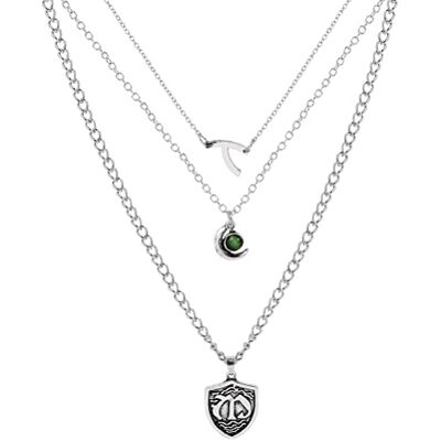 Cricia Colliers pour Femmes, Collier Hope Mikaelson Pendentif de l'écusson Familial Wishbone Legacies Fans Gift 3 Layer Necklace Set Cosplay Jewellery Clavicle Chain Cricia Colliers pour Femmes, Collier Hope Mikaelson Pendentif de l'écusson Familial Wishbone Legacies Fans Gift 3 Layer Necklace Set Cosplay Jewellery Clavicle Chain