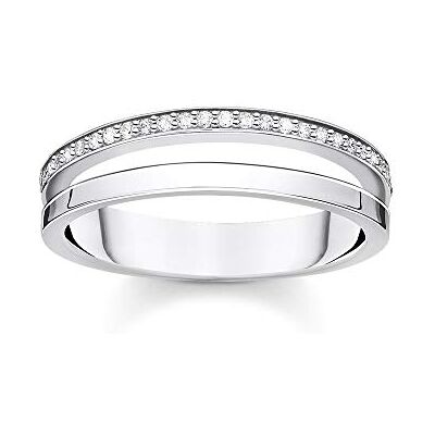 Thomas Sabo bague double pierres blanches argent argent sterling 925 TR2316-051-14 Thomas Sabo bague double pierres blanches argent argent sterling 925 TR2316-051-14