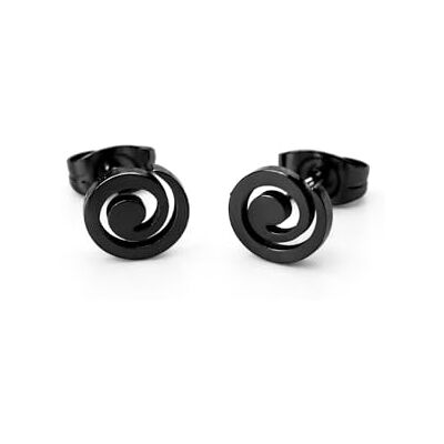 BlackAmazement Lot de 2 boucles d'oreilles en acier inoxydable 316L Motif escargot Spirale Or rose Or rose Argent Noir poli Pour femme BlackAmazement Lot de 2 boucles d'oreilles en acier inoxydable 316L Motif escargot Spirale Or rose Or rose Argent Noir poli Pour femme