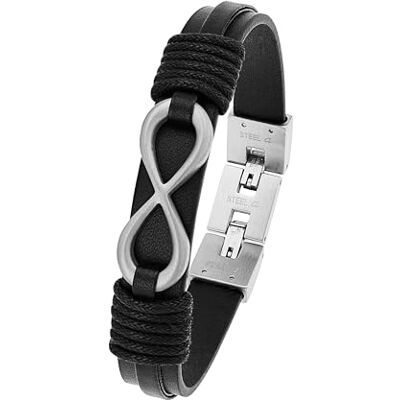 TOM TAILOR Bracelet pour Homme en Acier inoxydable Argenté Pendentif en Forme d'Infini TT-B0004 TOM TAILOR Bracelet pour Homme en Acier inoxydable Argenté Pendentif en Forme d'Infini TT-B0004