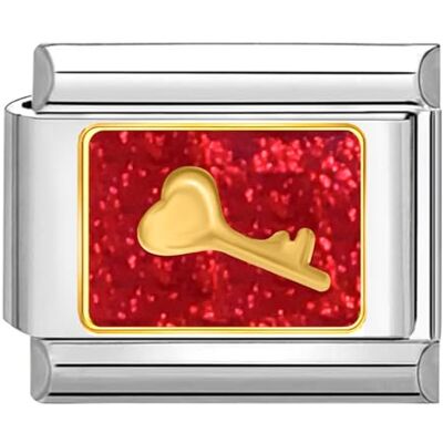 Quiges 9mm Italien Charmant Module En Acier Inoxydable Coeur avec clé pour Italie charms Lien Liens Bracelets, 9x10 mm, Cuivre, Pas de gemme Quiges 9mm Italien Charmant Module En Acier Inoxydable Coeur avec clé pour Italie charms Lien Liens Bracelets, 9x10 mm, Cuivre, Pas de gemme