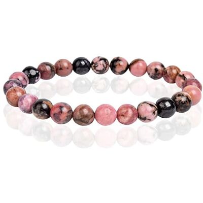 Memphis Bracelet en Pierre Naturelle avec Perles 8mm Rhodonite Memphis Bracelet en Pierre Naturelle avec Perles 8mm Rhodonite