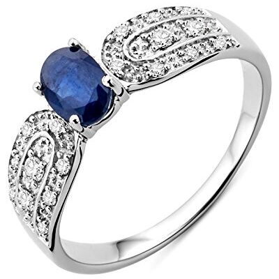 Miore Bague SA9020RO Femme Or Blanc 375/1000 (9 Cts) 2.5 Gr Diamant/Saphir Miore Bague SA9020RO Femme Or Blanc 375/1000 (9 Cts) 2.5 Gr Diamant/Saphir