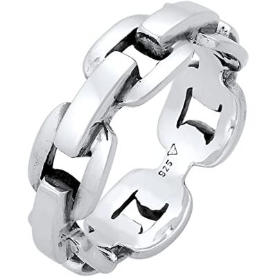 Kuzzoi Bague massive pour homme de 8 mm avec chaîne d'ancre, bague pour homme en argent sterling 925 poli, style de vie en chaîne Taille de bague 60-66, 0610470421, Argent sterling 925 Kuzzoi Bague massive pour homme de 8 mm avec chaîne d'ancre, bague pour homme en argent sterling 925 poli, style de vie en chaîne Taille de bague 60-66, 0610470421, Argent sterling 925
