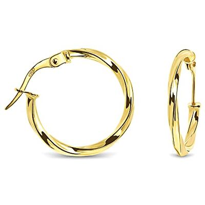 Miore Bijoux pour Femmes Boucles d'Oreilles Créoles rondes classiques en Or Jaune 14 Carats / 585 Or, Or jaune Miore Bijoux pour Femmes Boucles d'Oreilles Créoles rondes classiques en Or Jaune 14 Carats / 585 Or, Or jaune